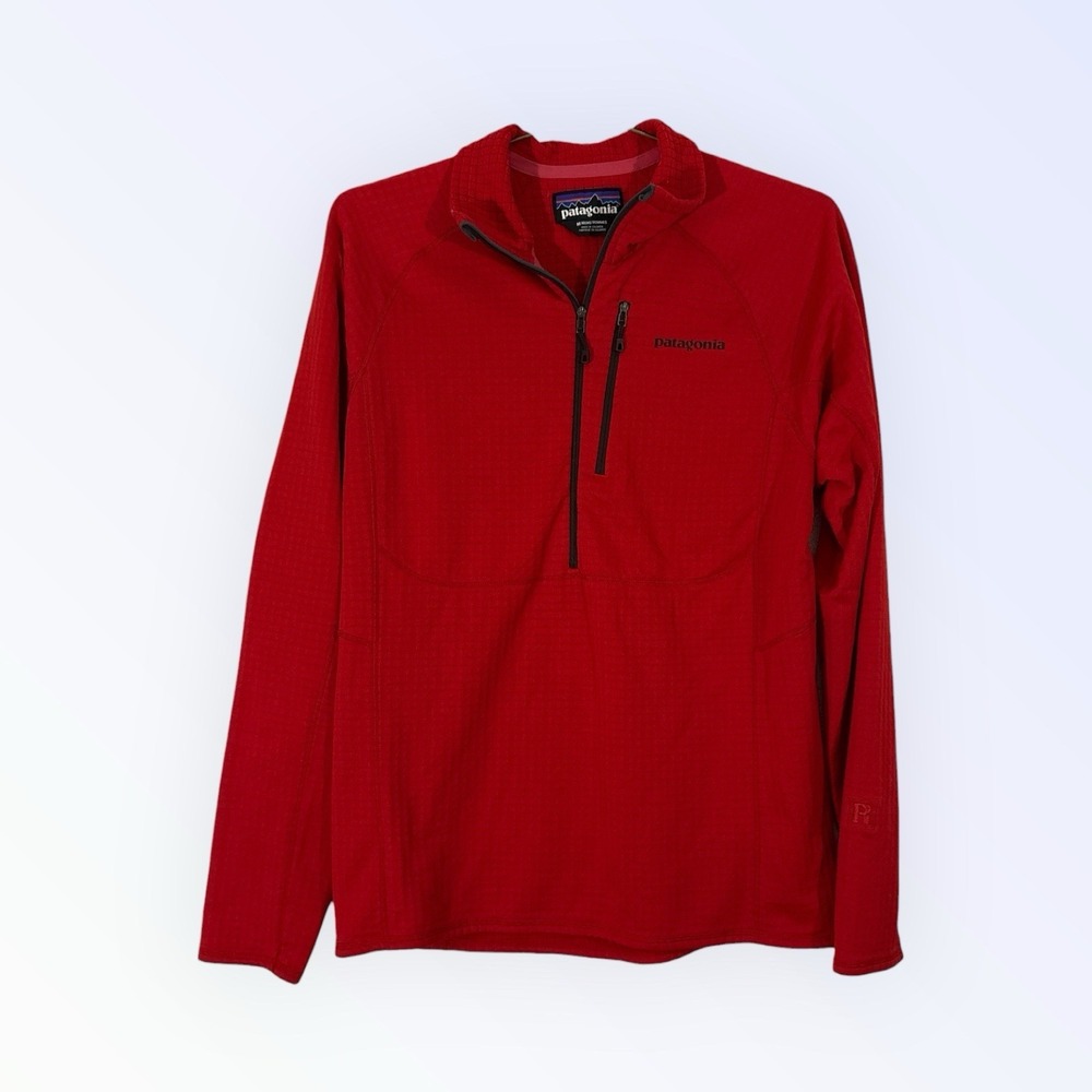 Patagonia REGULATOR R1‎ Red Pullover Quarter Zip Polartec MENS MEDIUM